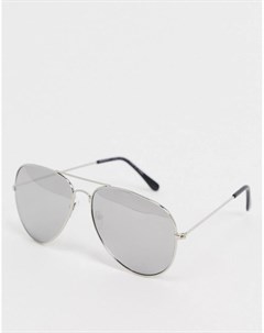 Серебристые солнцезащитные очки авиаторы Svnx