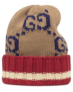 Трикотажная шапка бини с узором GG Supreme Gucci