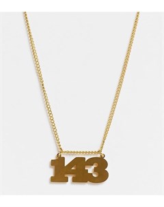 Ожерелье из 18 каратного золота с надписью 143 I love you и влагозащищенным покрытием Hoops Chains L Hoops and chains