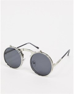 Круглые солнцезащитные очки с черными стеклами Svnx