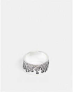 Серебристое кольцо с изображением пламени Asos design