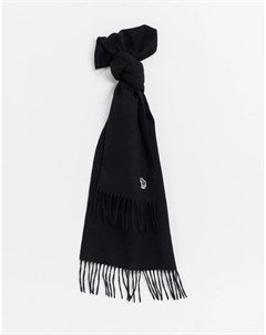 Черный шарф с логотипом зеброй Ps paul smith