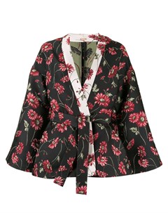Жаккардовый пиджак кимоно с цветочным узором Adam lippes