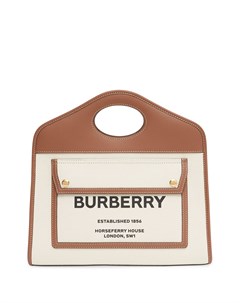 Маленькая сумка тоут с логотипом Burberry