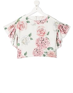 Укороченная блузка с цветочным принтом Monnalisa