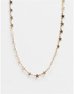 Золотистое ожерелье в форме звездочек Asos design