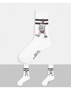 2 пары спортивных носков с принтом на тематику Рик и Морти Asos design