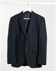 Пиджак приталенного кроя из шерсти серого цвета в елочку Premium Jack & jones