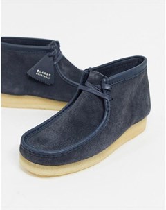 Темно синие замшевые ботинки wallabee Clarks originals
