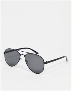 Черные солнцезащитные очки авиаторы с дымчатыми линзами Asos design
