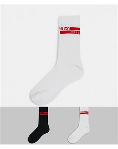 Подарочный набор из 2 пар черных и белых спортивных носков с логотипом HUGO Hugo bodywear