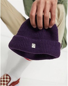 Фиолетовая шапка бини в мелкий рубчик Obey