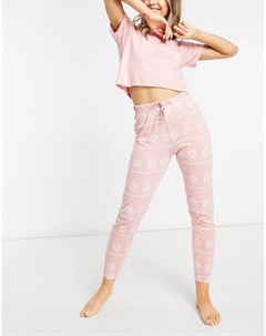 Розовая пижама из футболки и брюк Brave soul