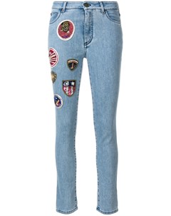 Укороченные джинсы скинни с заплатками Mr & mrs italy