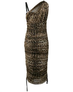 Леопардовое платье со сборками Dolce&gabbana