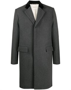 Однобортное пальто с контрастным воротником Marni