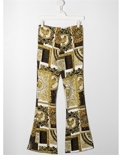 Расклешенные брюки с принтом Versace kids