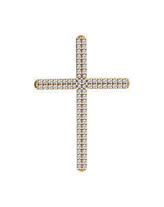 Декоративный крестик из золочёного серебра с фианитами Sokolov
