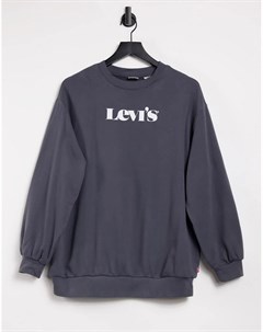 Выбеленный черный свитшот свободного кроя с логотипом Levi's®