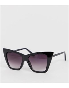 Черные большие солнцезащитные очки кошачий глаз с угловатыми стеклами Stradivarius
