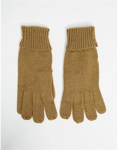 Вязаные перчатки с отворотами бежевого цвета Asos design