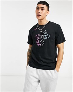 Черная футболка с логотипом NBA Miami Heat Nike basketball