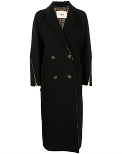 Двубортное пальто с молниями Fendi