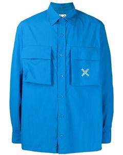 Рубашка с длинными рукавами и вышитым логотипом Kenzo
