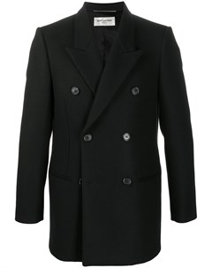 Двубортное пальто с заостренными лацканами Saint laurent