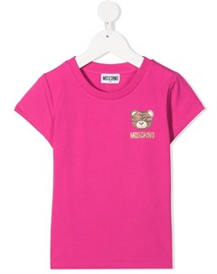 Футболка с круглым вырезом и логотипом Moschino kids