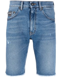 Джинсовые шорты с бахромой Versace jeans couture