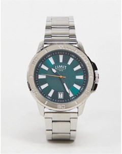 Серебристые наручные часы с зеленым циферблатом и браслетом Limit