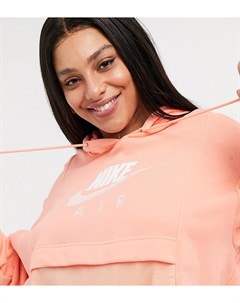 Флисовый худи персикового цвета без застежки Air Plus Nike