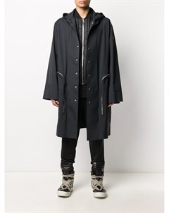 Пальто длины миди с капюшоном Moncler + rick owens