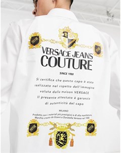 Белая рубашка с логотипом на спине Couture Versace jeans