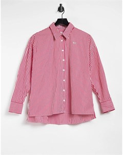 Красная многоцветная свободная рубашка на пуговицах Lacoste