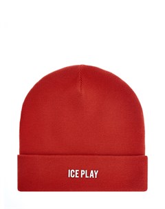 Яркая шапка с отворотом и контрастным логотипом Ice play