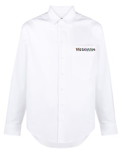 Рубашка с вышитым логотипом Moschino