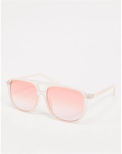 Круглые солнцезащитные очки авиаторы розового цвета Svnx