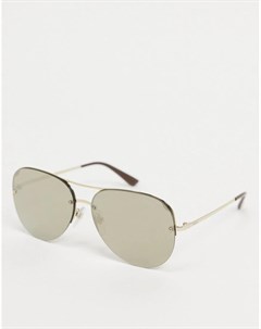 Круглые солнцезащитные очки авиаторы в золотистой оправе Vogue