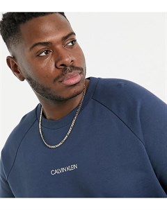 Синий свитшот с логотипом спереди и на спинке Big Tall эксклюзивно для ASOS Calvin klein