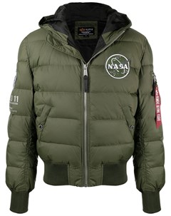 Пуховик с нашивкой логотипом Alpha industries