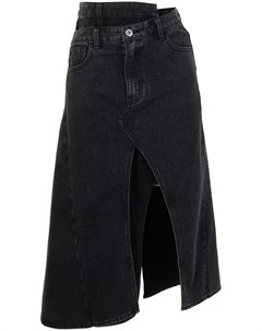 Деконструированная джинсовая юбка миди Ground-zero