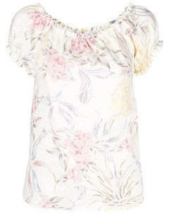 Блузка с цветочным принтом и пышными рукавами See by chloe