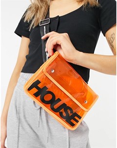 Оранжевая прозрачная сумка через плечо House of holland