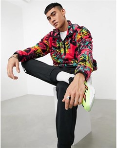 Флисовый свитшот с короткой молнией и сплошным принтом Adidas originals