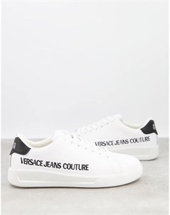 Белые кроссовки с принтом в виде логотипа Versace jeans couture