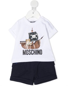Комплект из футболки и шортов с графичным принтом Moschino kids