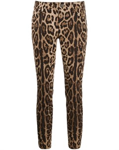 Укороченные джинсы с леопардовым принтом Dolce&gabbana