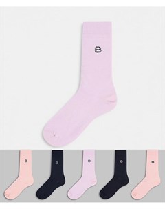 Набор из 5 пар розовых носков Burton menswear
